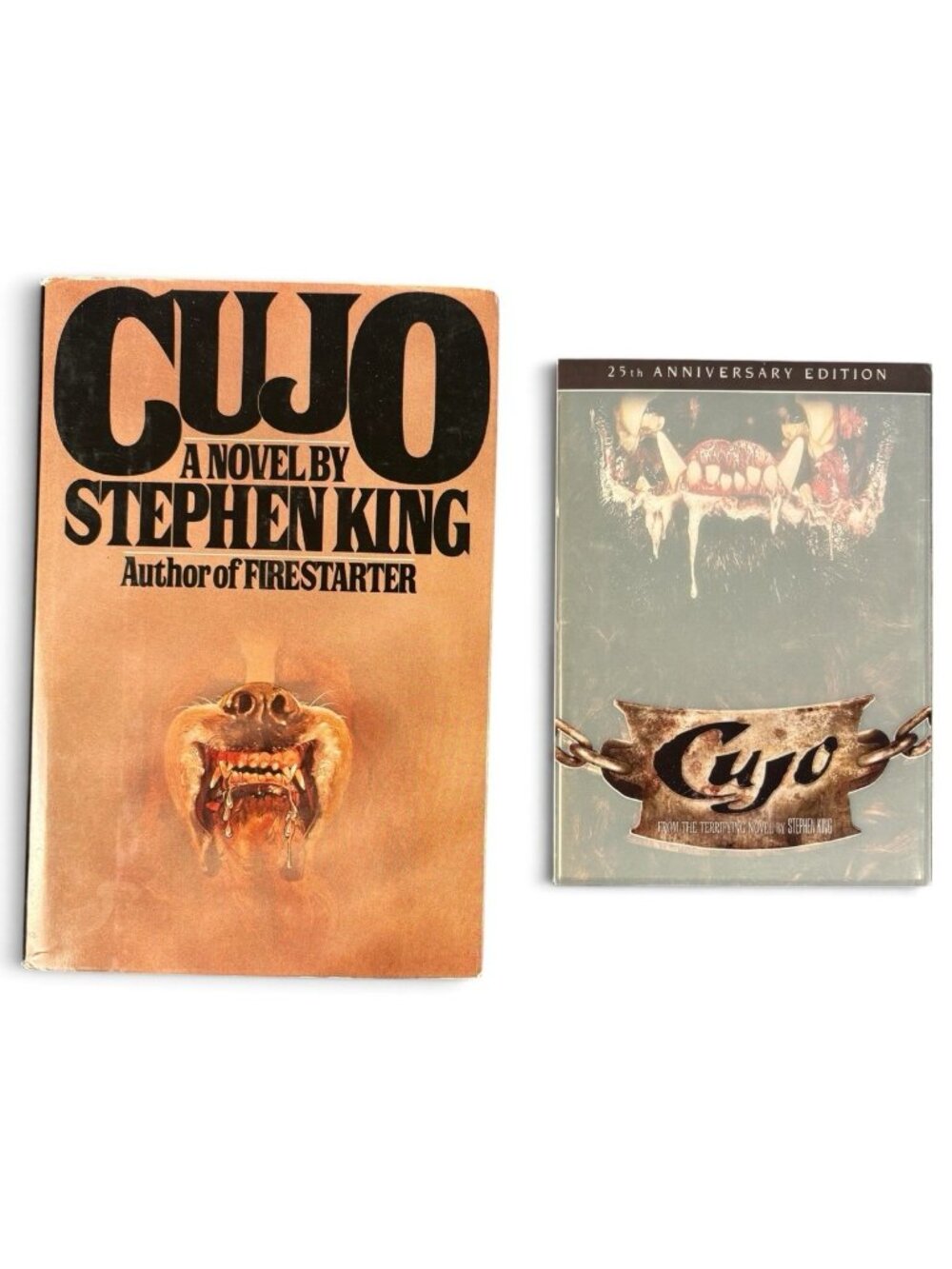 Stephen King Cujo 1981 Viking Hardcover Book + 25th Anniversary Edition DVD